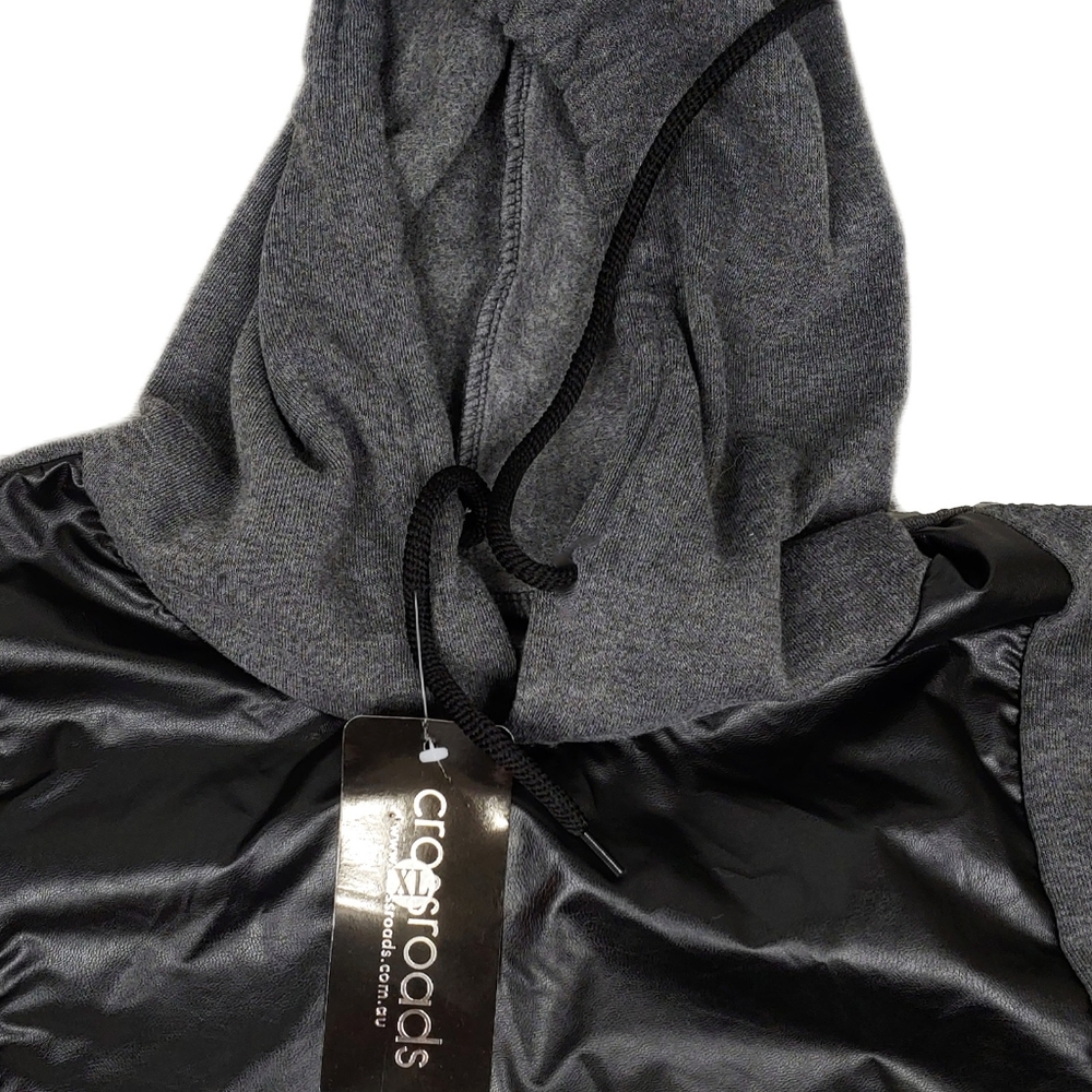 NWT Sanctuary Blk Coated Skinny Jeans 16 + Hoodie - Picture 12 of 13